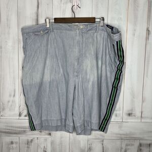 MENS POLO RALPH LAUREN BLUE‎ CHAMBRAY RIBBON TUXEDO STRIPE CHINO WALK SHORTS 50
